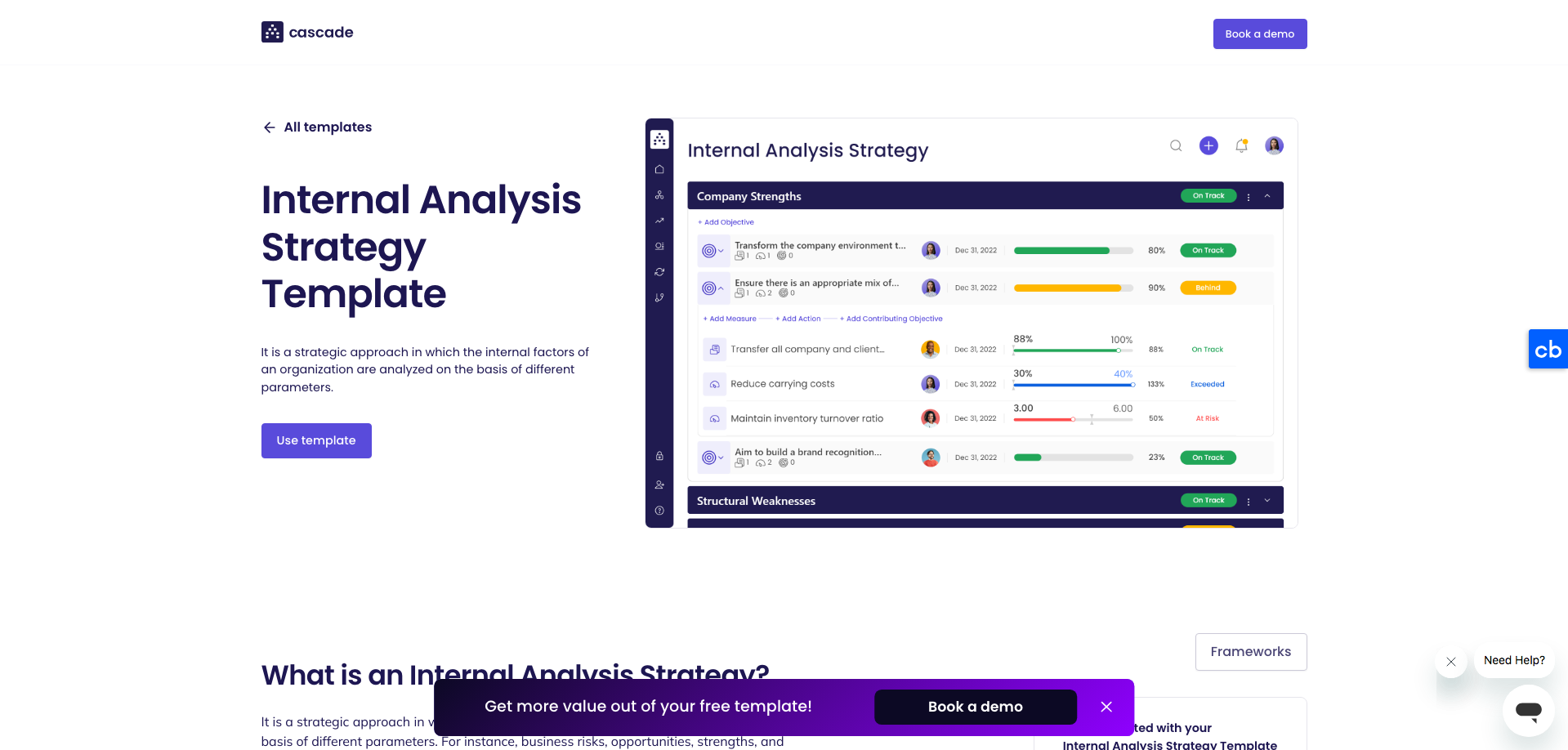 Cascade - SWOT Analysis Template