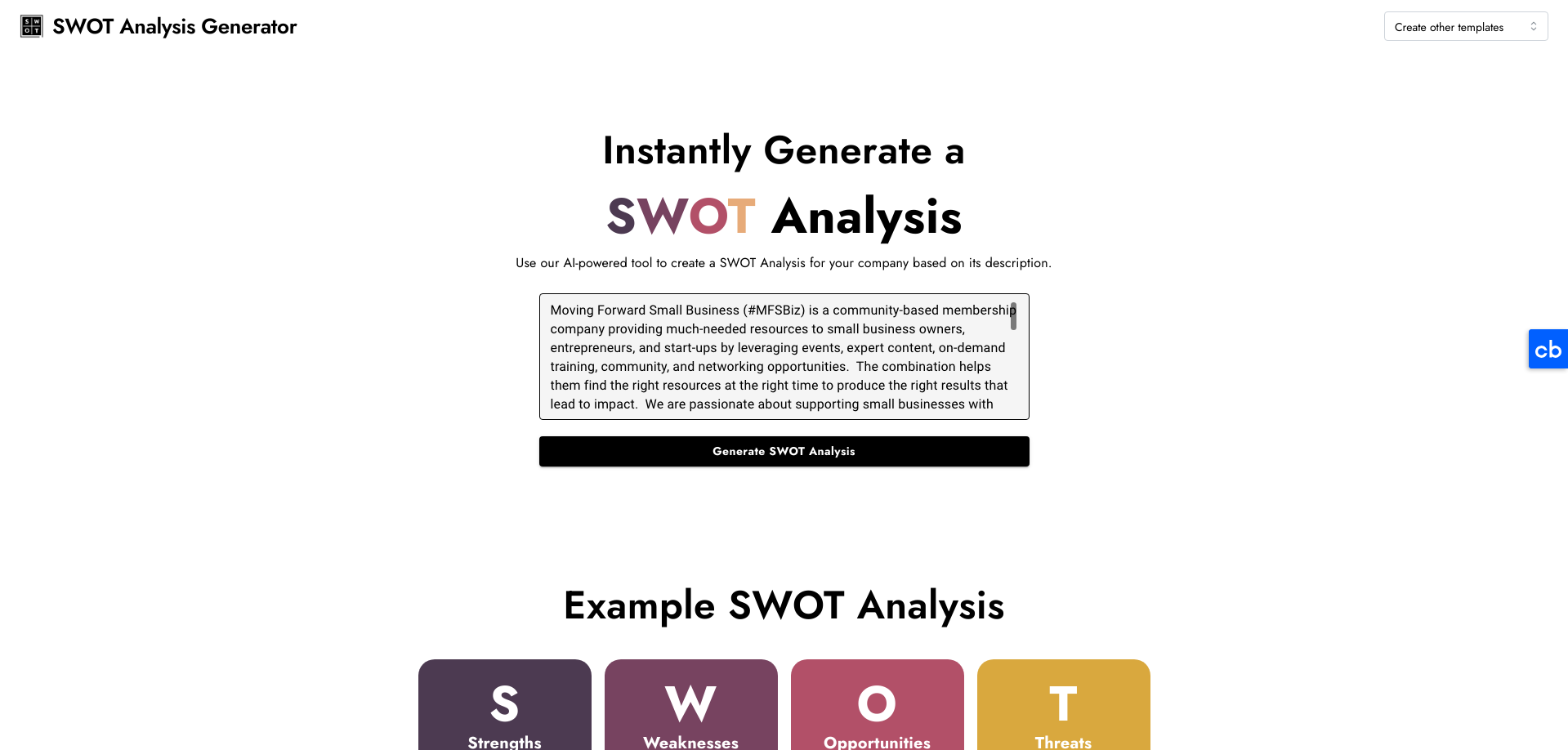 SWOT Analysis Generator