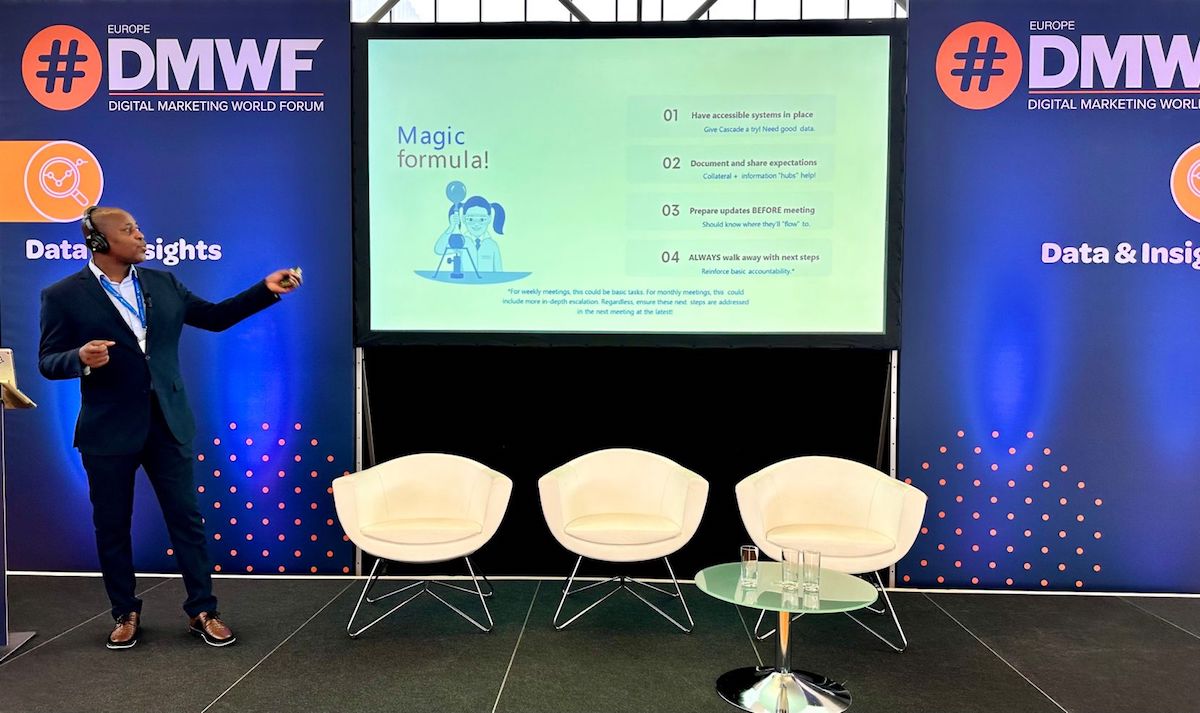 Jimmy Newson presenting at DMWF Amsterdam about Business Strategy