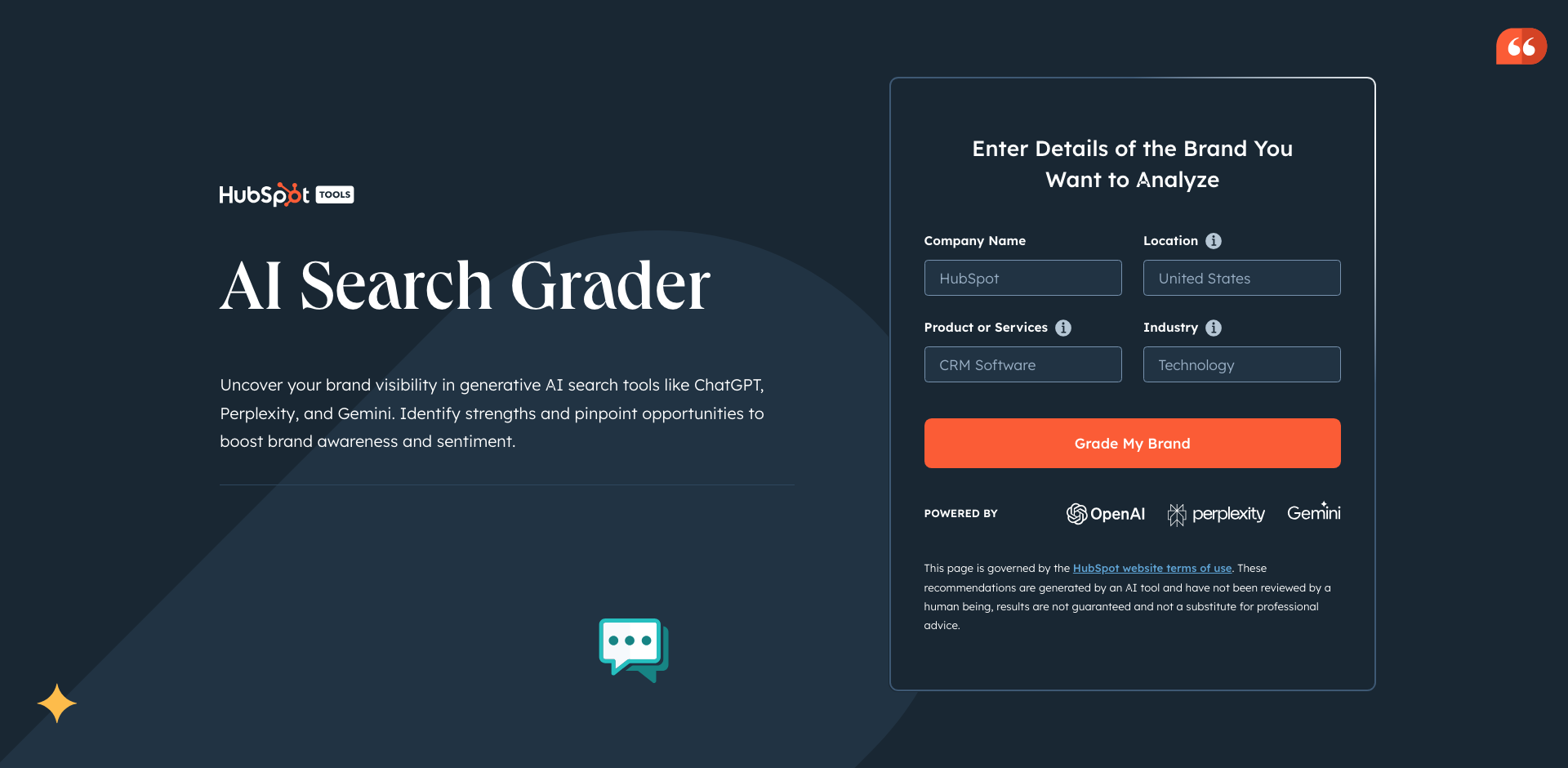 Hubspot AI Search Grader