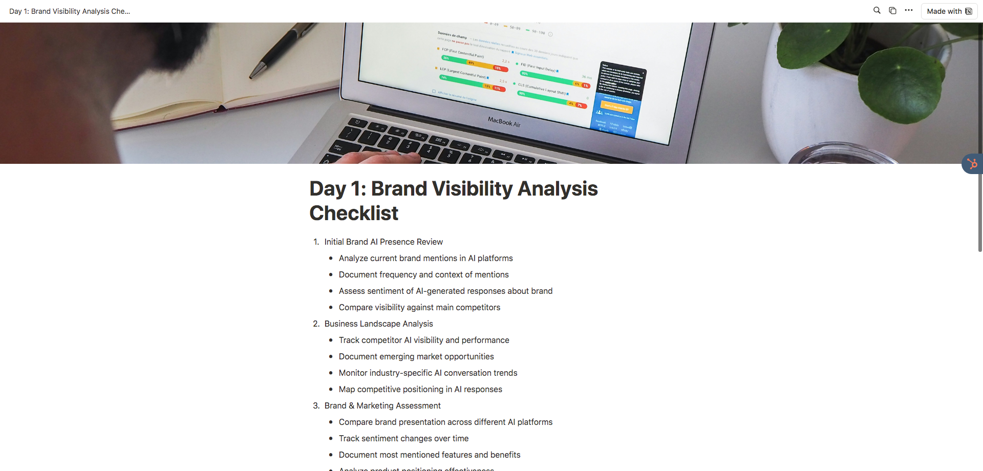 Part 2 - Brand Visibility Checklist